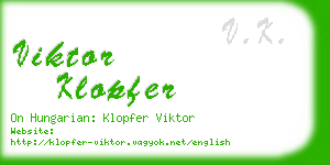 viktor klopfer business card